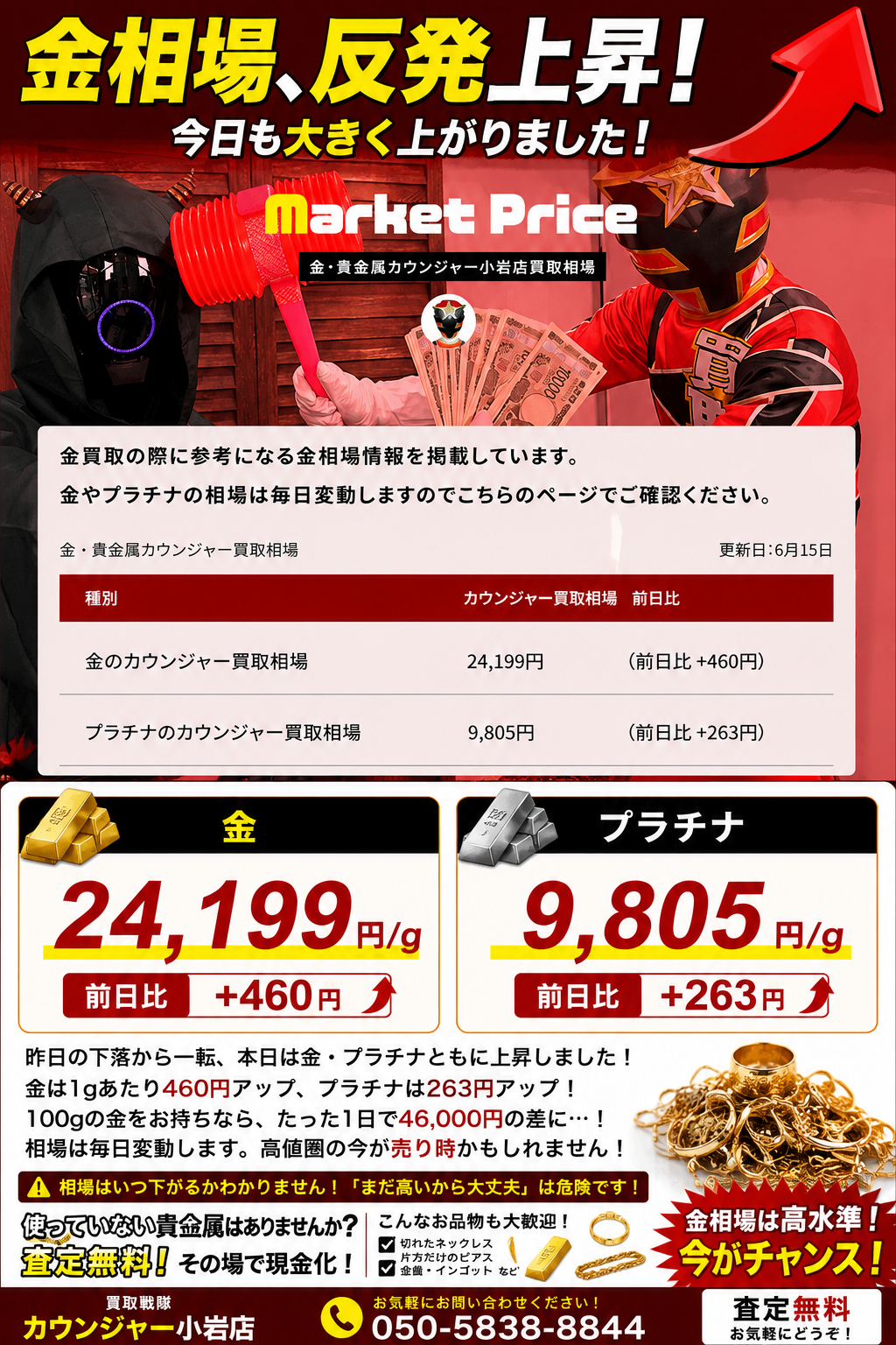 📈 金・プラチナ相場が反発！再び上昇しました！