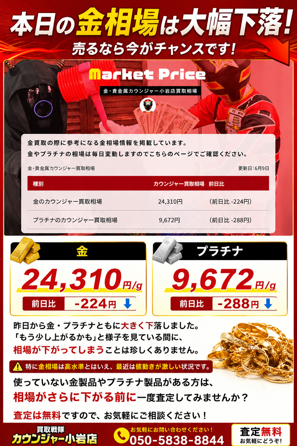 2026/06/09本日の金相場