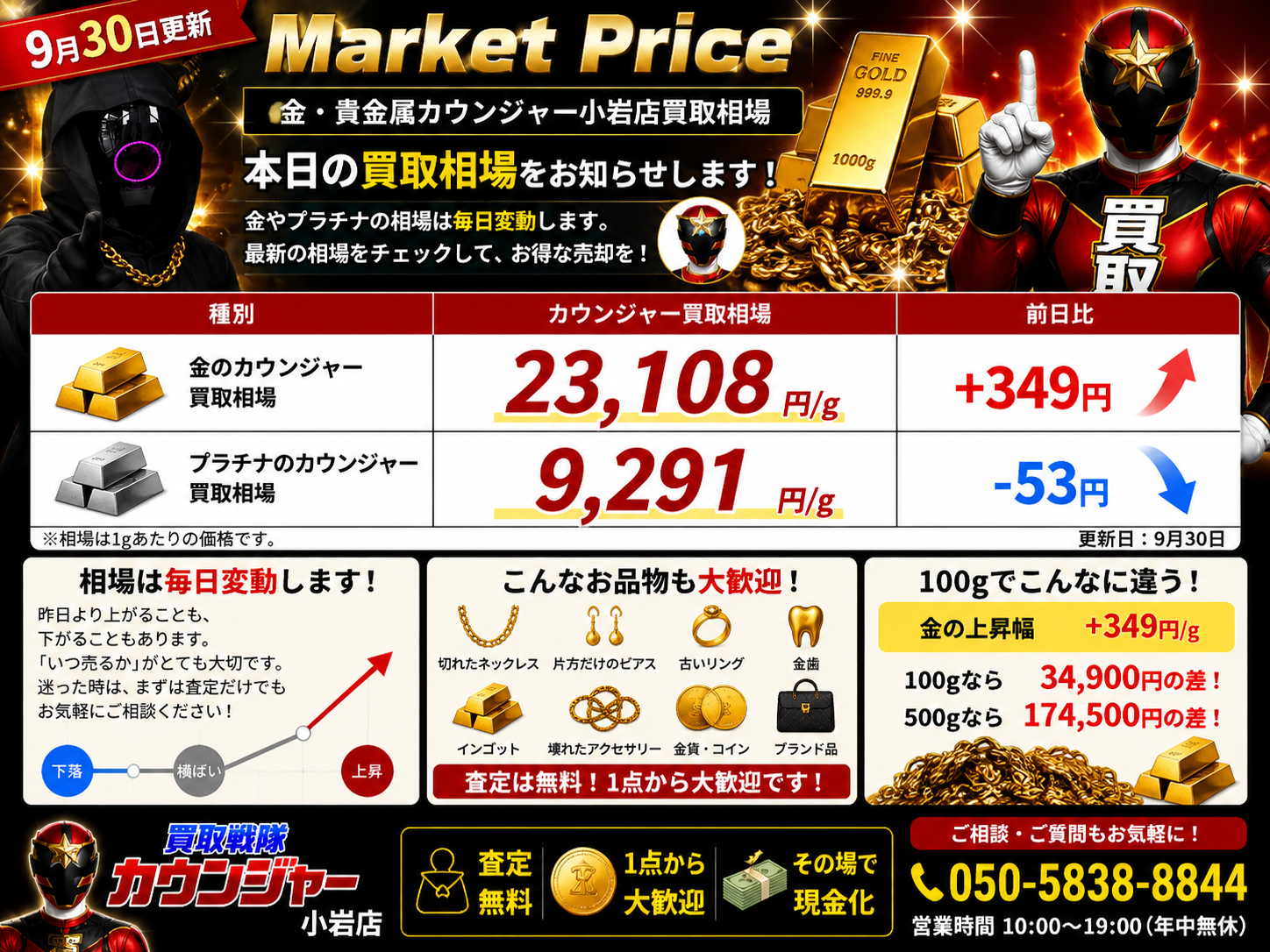 本日の金・プラチナ買取相場✨